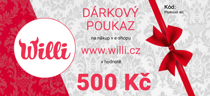 Dárkový poukaz na nákup v e-shopu willi.cz